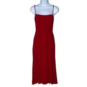 Reformation Red Rose Hip Midi Dress with Spaghetti Straps